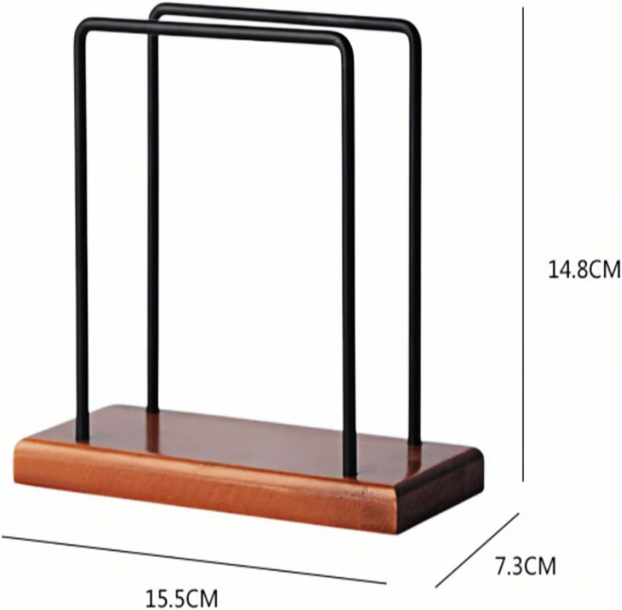 Napkin Holder, 2 Pack Walnut Paper Napkin Holder for Table with Sturdy Iron Frame, Kitchen & Dining Room Decor