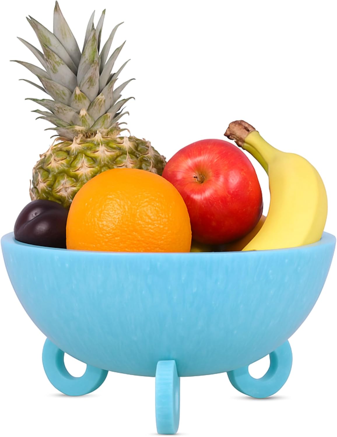 Large Salad Bowl with Serving - Decorative Mixing Bowl with Ring Base | Ideal for Fruits, Pasta & More | Handcrafted Resin Bowl for Dining & Kitchen (Black Terrazzo, Normal)